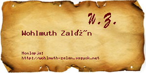 Wohlmuth Zalán névjegykártya