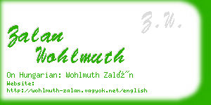 zalan wohlmuth business card